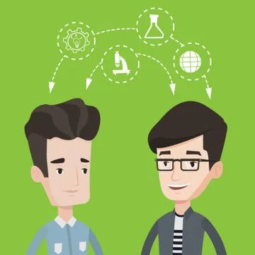 Students sharing with the ideas Stock Illustration