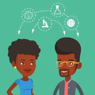 Students sharing with the ideas Stock Illustration