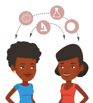 Students sharing with the ideas Stock Illustration