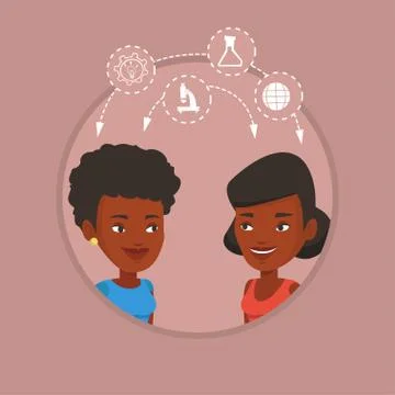 Students sharing with the ideas Stock Illustration