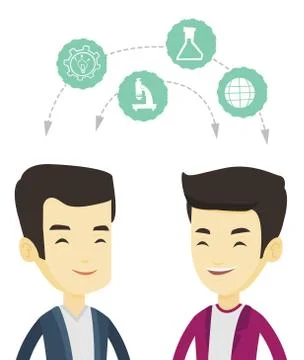 Students sharing with the ideas Stock Illustration
