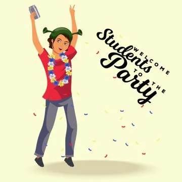 Students shindig poster Stock Illustration