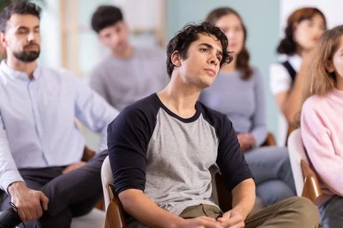 Students sit attentively in the classroom and listen to lectures Stock Photos