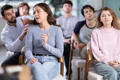 Students sit attentively in the classroom and listen to lectures Stock Photos