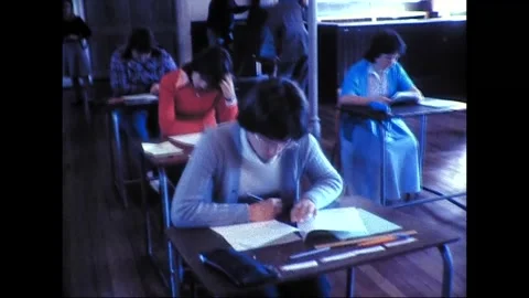 Students Sit End-of-Year Exams in Australia, 1978 Vídeos de archivo 339864516