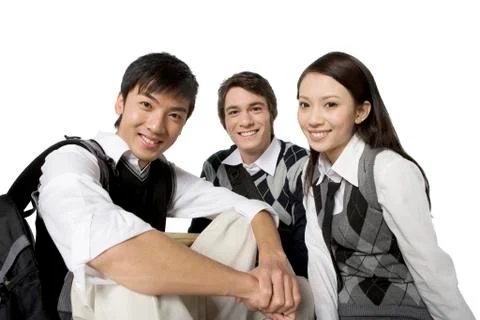 Students sitting on the floor Stock Photos