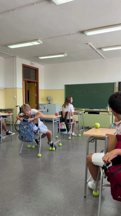 Students sitting at their desks in a high school. Stock Footage 248953937
