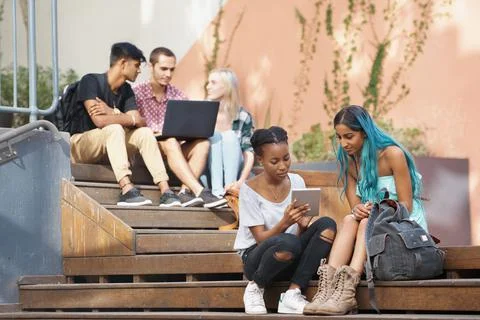 The students stairs Stock Photos