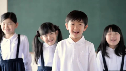 Students Standing in Front of the Blackboard Video stock 332539015