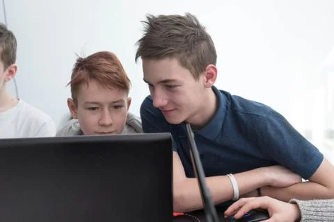 Students study in the classroom. Stock Photos