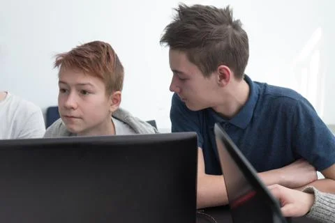 Students study in the classroom. Stock Photos