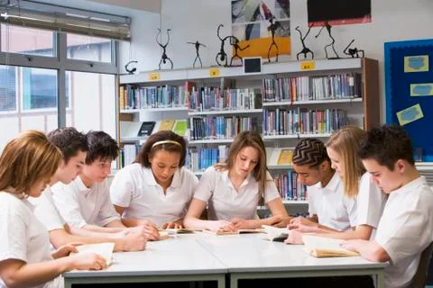 Students in a study group collaborating Stock Photos