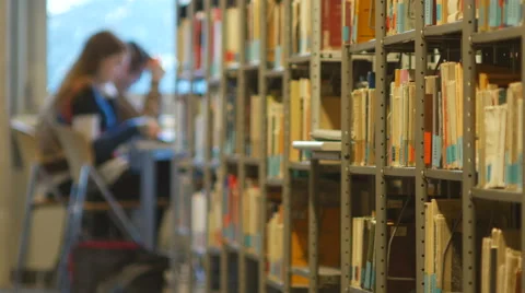 Students study in library 4K Video stock 47008246