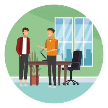 Students at study room Stock Illustration