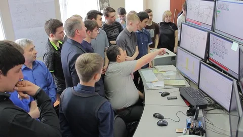 Students on a study tour of coal mining enterprise in Russia Video stock 74490484