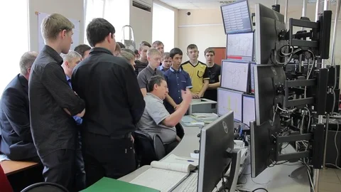 Students on a study tour of coal mining enterprise in Russia Video stock 74490609