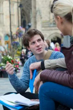 Students Studying in the City Fotos Stock