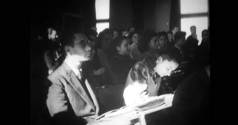 Students studying in classroom Stock Footage 43501631