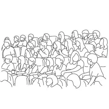 Students studying in learning slope room illustration vector hand drawn Stock Illustration