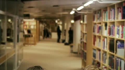 Students studying in a library Stock Footage 11289720