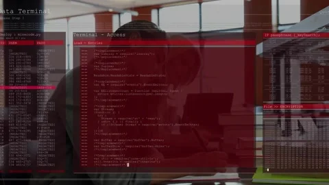 Students studying at library while translucent red overlay sliding in, code Stock Footage 320127697