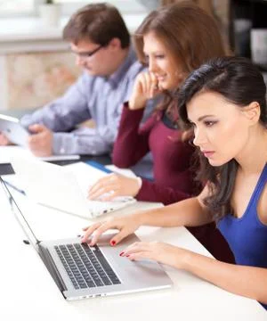 Students studying at school Stock Photos
