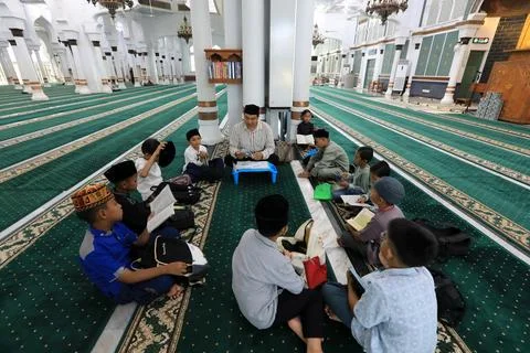 Students take part in Quran study program during Ramadan in Indonesia, Banda Ace Stock Photos