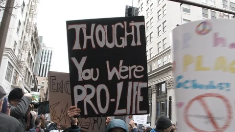 Students Take To The Streets With Their Messages Stock Footage 87699465