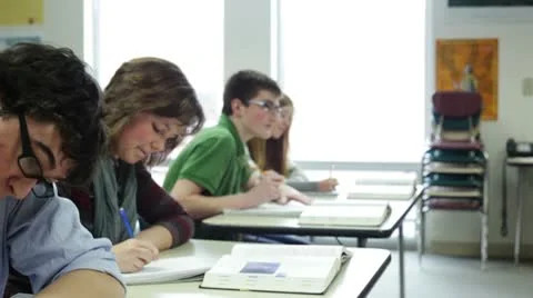 Students taking notes Video stock 10758450