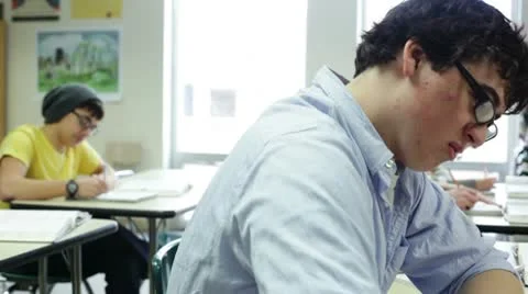 Students taking notes Video stock 10758497