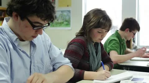 Students taking notes Video stock 10758575