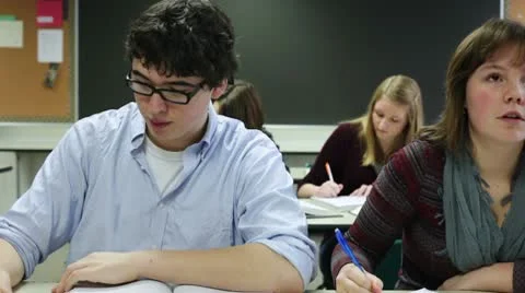Students taking notes Video stock 10758663