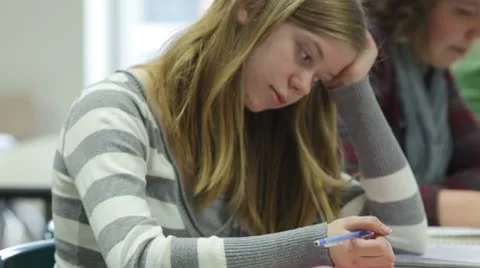 Students taking test Video stock 10787675