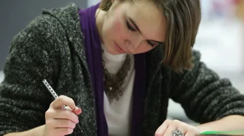 Students taking test Video stock 10787712