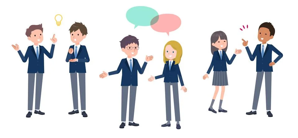 Students talking A Stock Illustration