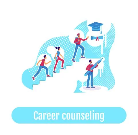 Students teaching flat concept vector illustration Stock Illustration