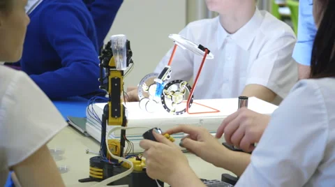 Students in a technology lesson Stock Footage 61856013