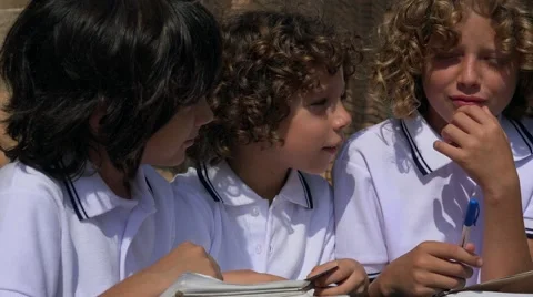 Students Thinking And Laughing Stock Footage 64631985
