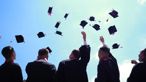 Silhouette Of Graduating Students Throwing Stock Footage Video 100 Royalty Free 1038761039 Shutterstock