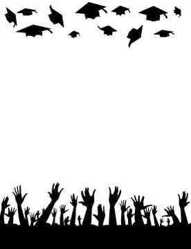 Students Throwing Caps Stock Illustration