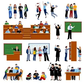 Students At The University Stock Illustration
