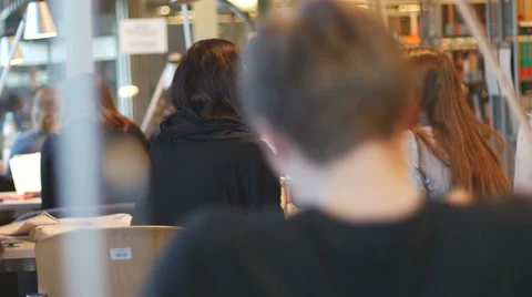 Students in university study room Video stock 47007424