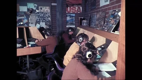 Students Use Audio Listening Posts in Australian Library, 1976 Stock Footage 339308494