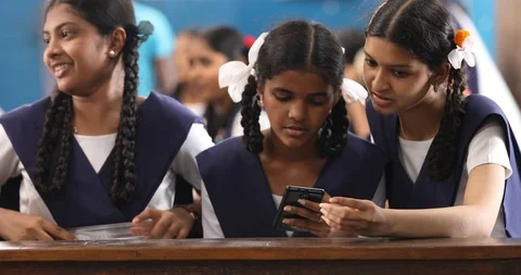 Students using cell phone Stock Footage 109217536
