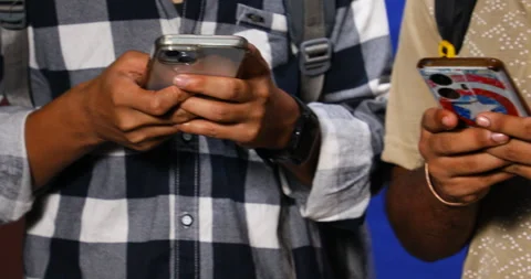 Students using cell phone Stock Footage 288643684