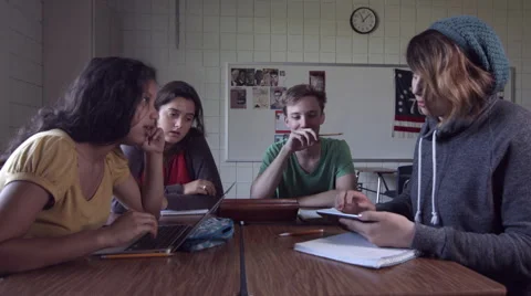 Students using computer technology in class room 4K Stock Footage 41176480