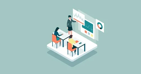 Students in the virtual classroom Stock Footage 91785194