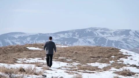 Students Walk up the Mountain Stock Footage 294966959