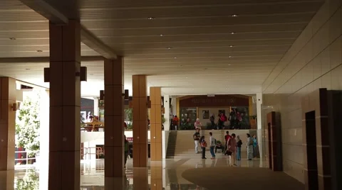 Students Walking and Standing In Front of Hamzah Sendut Library in USM, Penang Stock Footage 49387279
