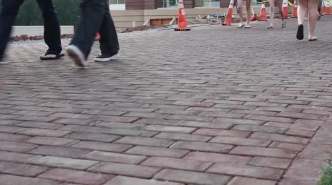 Students walking on campus Stock Footage 41737770